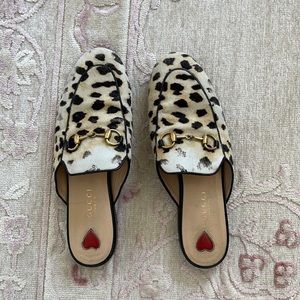 Gucci Leopard Princetown Slipper Loafer Size 36